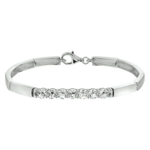 armband zirkonia 18,5 cm zilver gerhodineerd