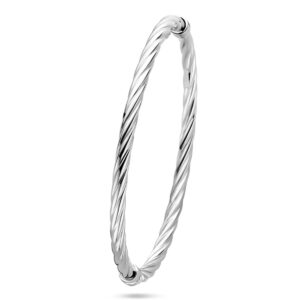 bangle gedraaid scharniersluiting 4 x 61 mm zilver gerhodineerd