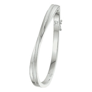 bangle scharnier poli/mat 6,5 x 60 mm zilver gerhodineerd
