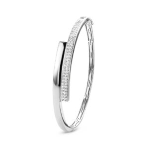 bangle zirkonia 9,5 x 61 mm zilver gerhodineerd