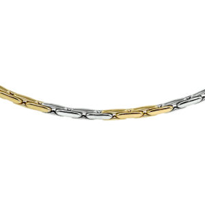 collier cardano 3,0 mm 45 cm 14K bicolor goud geel/wit