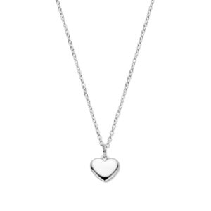 collier hartje 41 - 43 - 45 cm zilver gerhodineerd