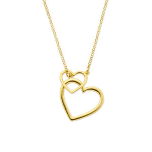 collier hartjes 45 cm 3 micron zilver verguld (geel)