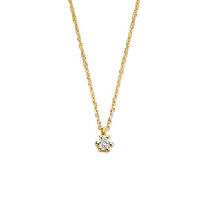 collier lab grown diamant 0.05ct g vs 40 - 42 - 44 cm 14K geelgoud