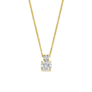 collier lab grown diamant 0.45ct g vs 40 - 42 - 44 cm 14K geelgoud