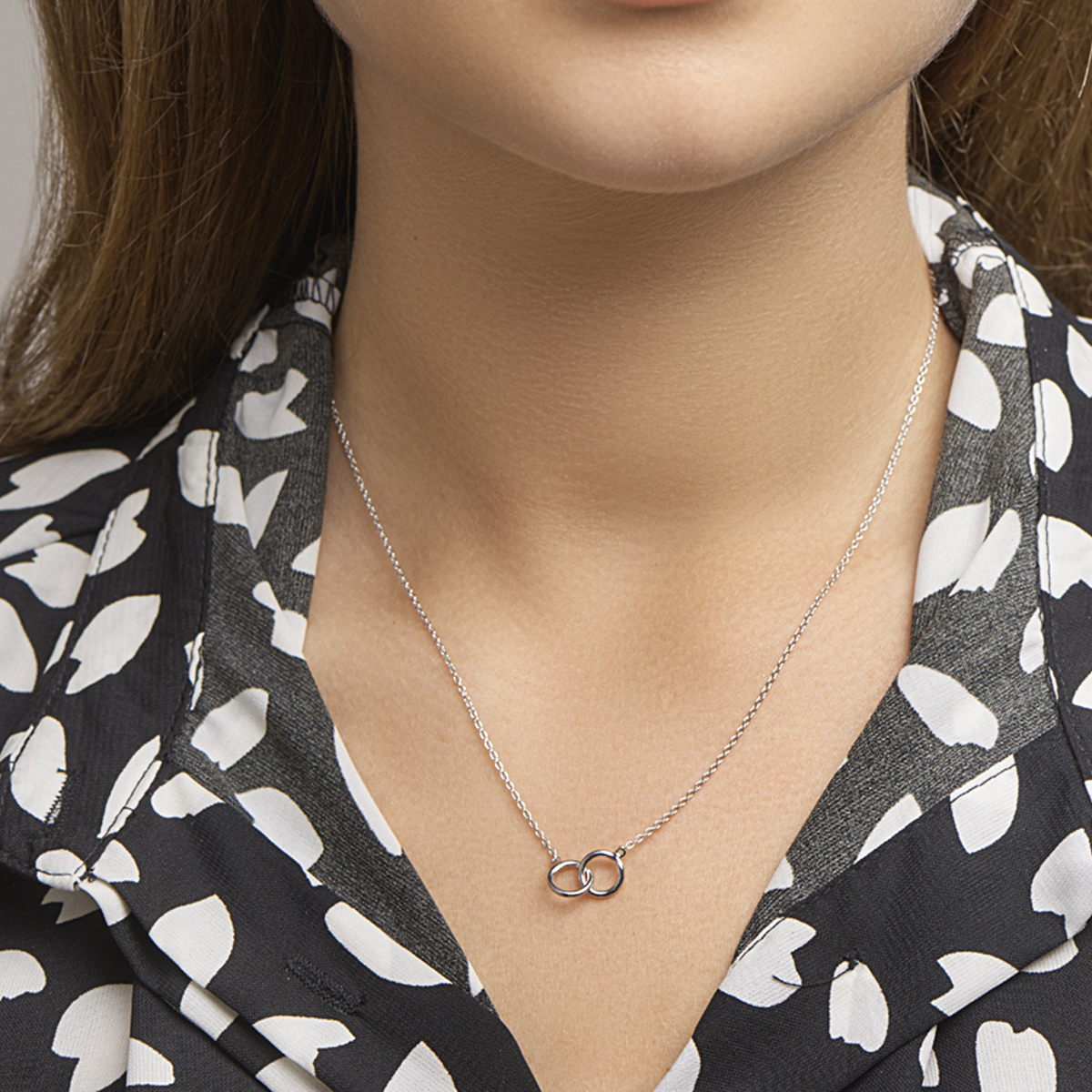 collier rondjes 1,2 mm 40 + 4 cm zilver gerhodineerd - Afbeelding 2