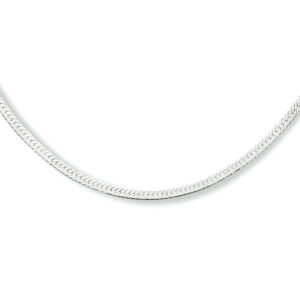 collier slang plat 2,0 mm 40 + 4 cm zilver gerhodineerd