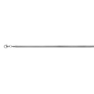 collier slang plat (bol) 4,2 mm 43 cm zilver gerhodineerd