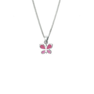 collier vlinder 1,4 mm 36 + 4 cm zilver gerhodineerd