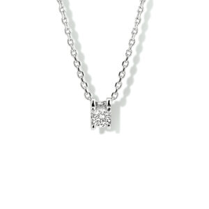 collier zirkonia 41 + 4 cm zilver gerhodineerd