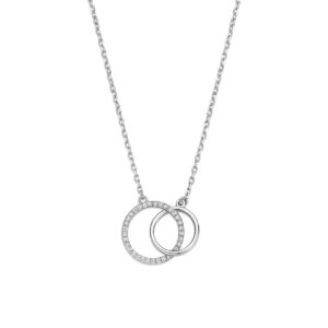 collier zirkonia 41 - 43 - 45 cm zilver gerhodineerd