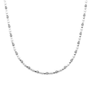 collier zirkonia poli/mat 5,1 mm 45 cm zilver gerhodineerd