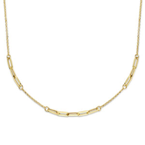 combi-collier jasseron en paperclip 3,5 mm 42 + 2 cm 14K geelgoud