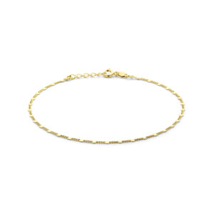enkelbandje 2,3 mm 24 + 2 cm 3 micron zilver verguld (geel)