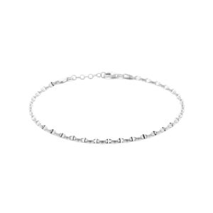 enkelbandje koffieboon 2,8 mm 24 cm zilver gerhodineerd