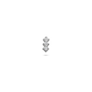 flat back piercing zirkonia 6,5 mm zilver gerhodineerd