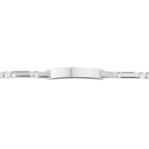 graveerarmband anker plaat 5,0 mm 16 - 18 cm zilver wit