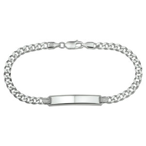 graveerarmband gourmet plaat 6 mm 19 cm zilver gerhodineerd