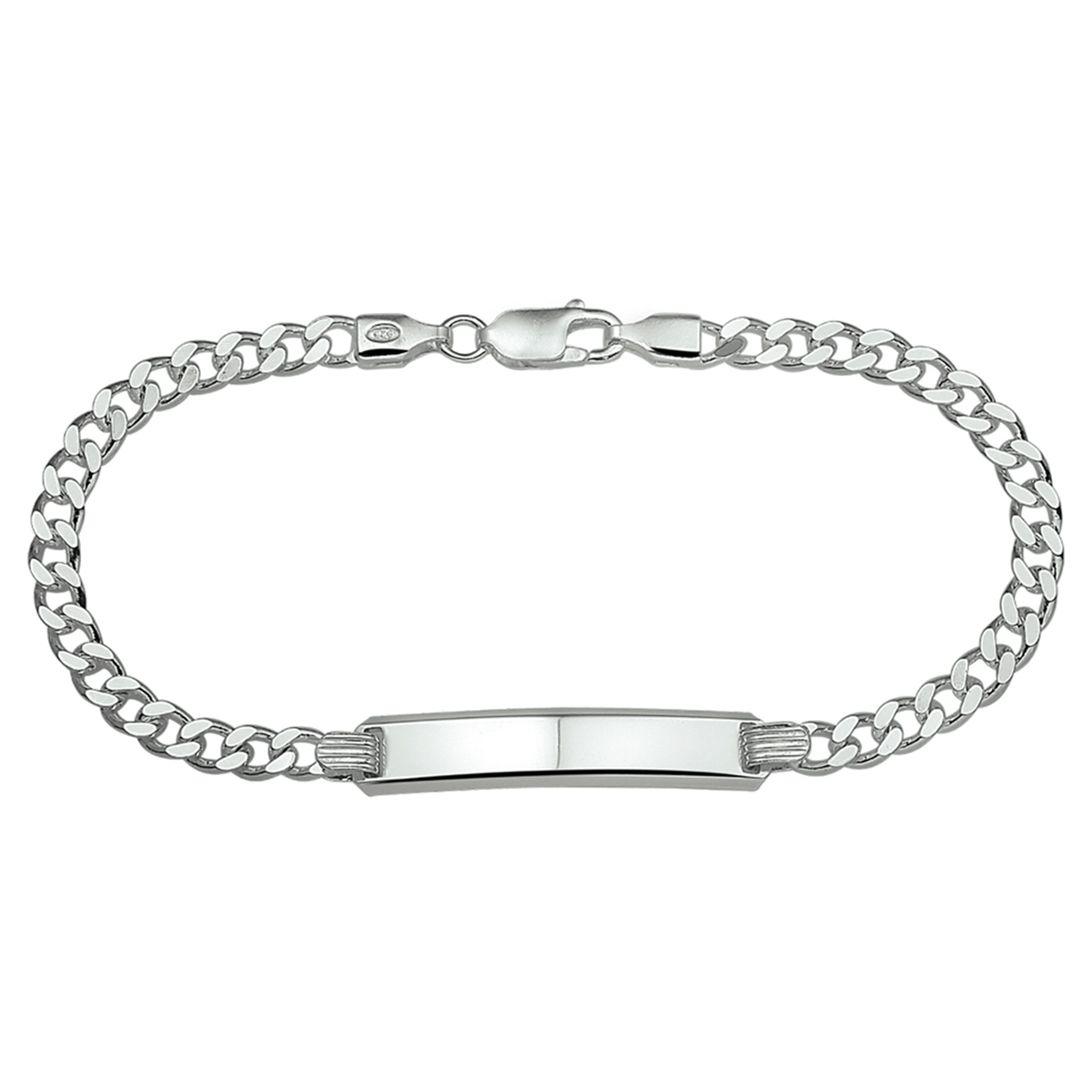 graveerarmband gourmet plaat 6 mm 19 cm zilver gerhodineerd