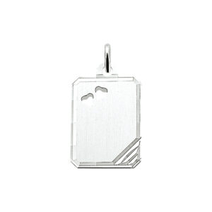 graveerhanger hart gediamanteerd zilver wit