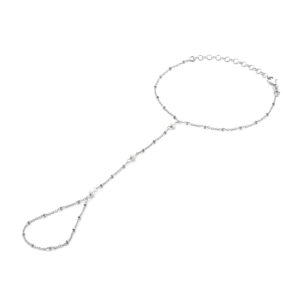 handsieraad parels 17 + 5 cm zilver gerhodineerd