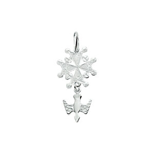 hanger hugenoot gediamanteerd 29 mm zilver wit