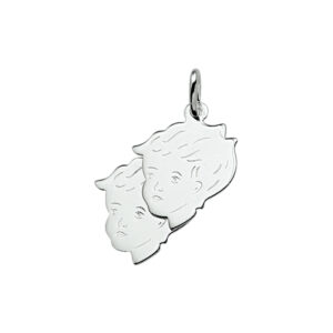 hanger kinderhoofdjes 21 mm zilver wit