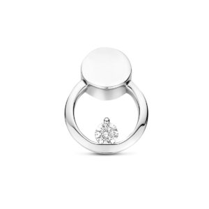 hanger zirkonia poli/mat 17 mm zilver gerhodineerd