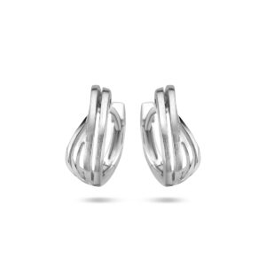 klapoorringen poli/mat zilver gerhodineerd