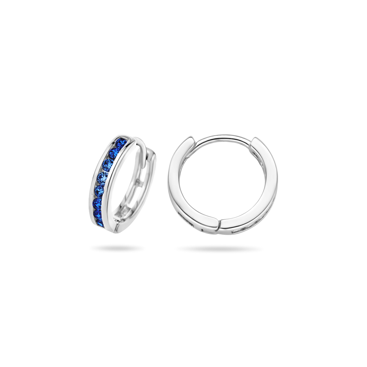 klapoorringen synth. saffier 12,5 mm zilver gerhodineerd - Afbeelding 3