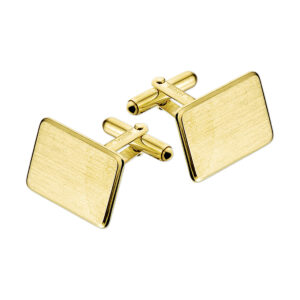 manchetknopen poli/mat gediamanteerd 14K geelgoud