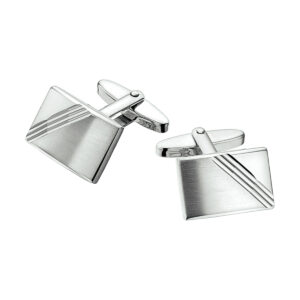 manchetknopen poli/mat gediamanteerd zilver gerhodineerd