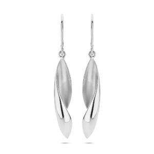 oorhangers franse haak poli/mat 33 mm zilver gerhodineerd