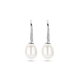 oorhangers parel franse haak 23,5 mm zilver gerhodineerd