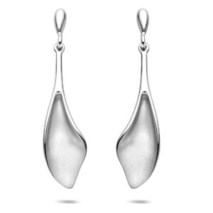 oorhangers poli/mat 41 mm zilver gerhodineerd