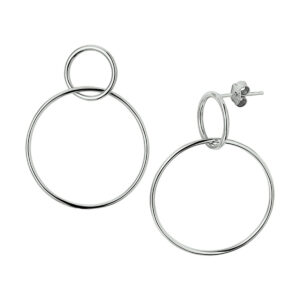 oorhangers rondjes zilver gerhodineerd