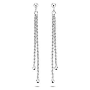 oorhangers schakel 64 mm zilver gerhodineerd