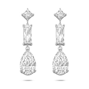 oorhangers zirkonia 35 mm zilver gerhodineerd