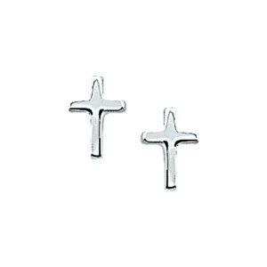 oorknoppen kruis zilver wit