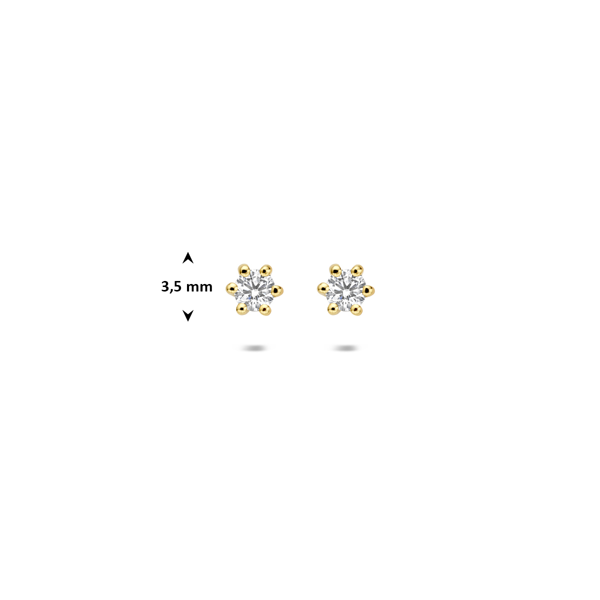 oorknoppen lab grown diamant 0.20ct (2x 0.10ct) g vs 3,5 mm 14K geelgoud - Afbeelding 4