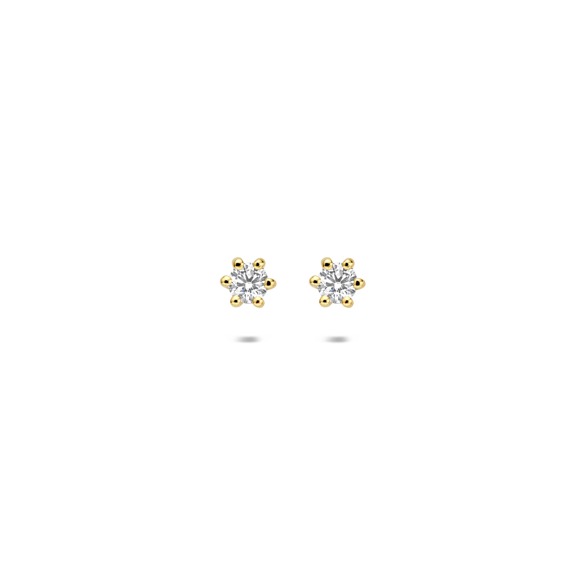 oorknoppen lab grown diamant 0.20ct (2x 0.10ct) g vs 3,5 mm 14K geelgoud