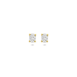 oorknoppen lab grown diamant 0.60ct (2x 0.30ct) f vs 5,5 mm 14K geelgoud