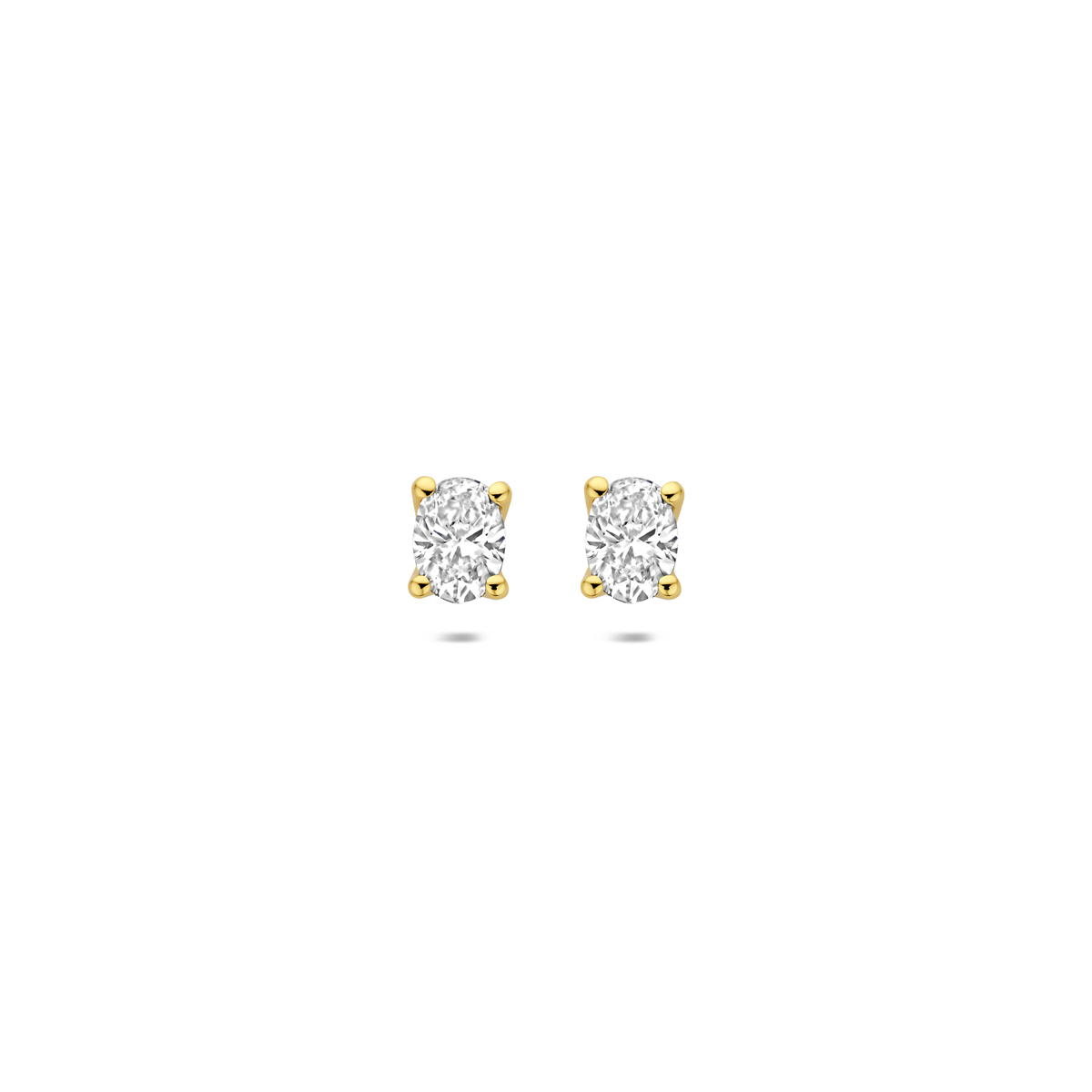 oorknoppen lab grown diamant 0.60ct (2x 0.30ct) f vs 5,5 mm 14K geelgoud