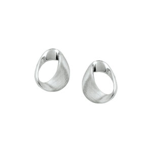 oorknoppen poli/mat zilver gerhodineerd