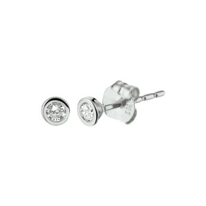 oorknoppen zirkonia 14K witgoud