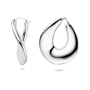 oorringen 37.5 mm zilver gerhodineerd