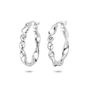 oorringen gedraaid 30 mm zilver gerhodineerd