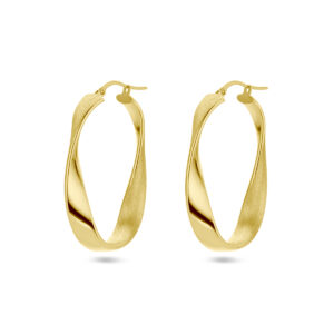 oorringen gedraaid poli/mat 1 micron zilver verguld (geel)