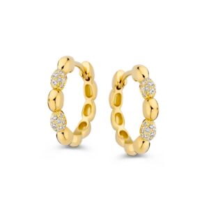 Oorringen geelgoud briljant 0,16 crt.