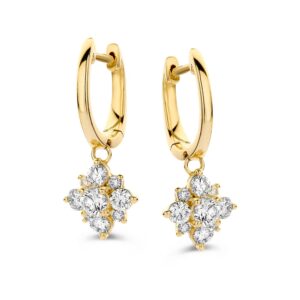 Oorringen geelgoud briljant 1,00 crt.